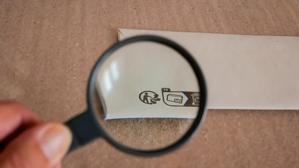 a magnifying glass over an email sender address